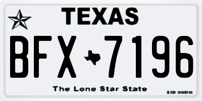 TX license plate BFX7196