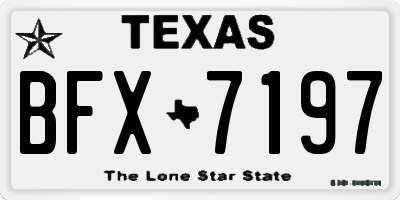 TX license plate BFX7197