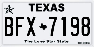 TX license plate BFX7198