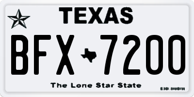 TX license plate BFX7200