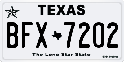 TX license plate BFX7202