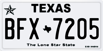 TX license plate BFX7205