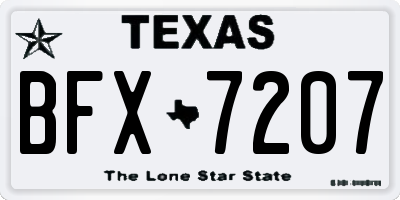 TX license plate BFX7207