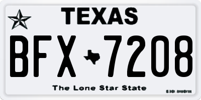 TX license plate BFX7208