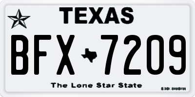 TX license plate BFX7209