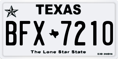 TX license plate BFX7210