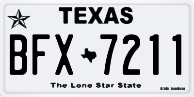 TX license plate BFX7211