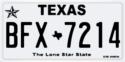 TX license plate BFX7214