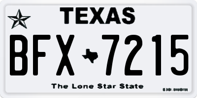 TX license plate BFX7215