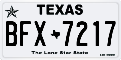 TX license plate BFX7217