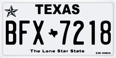 TX license plate BFX7218