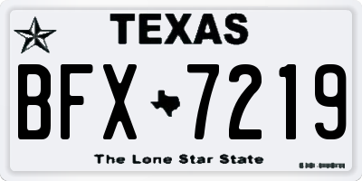 TX license plate BFX7219