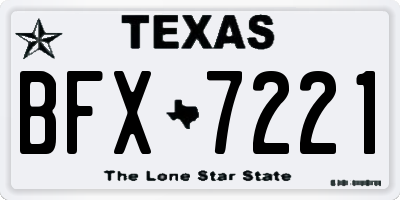 TX license plate BFX7221