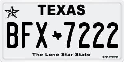 TX license plate BFX7222