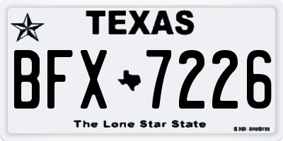 TX license plate BFX7226