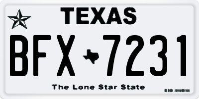 TX license plate BFX7231