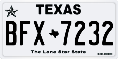 TX license plate BFX7232