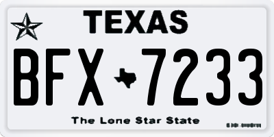 TX license plate BFX7233