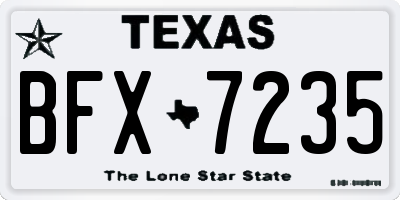 TX license plate BFX7235