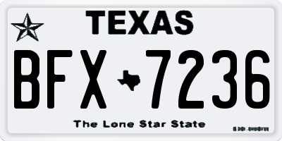 TX license plate BFX7236