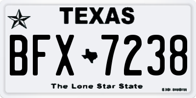 TX license plate BFX7238
