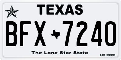 TX license plate BFX7240