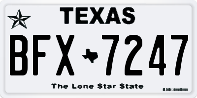 TX license plate BFX7247