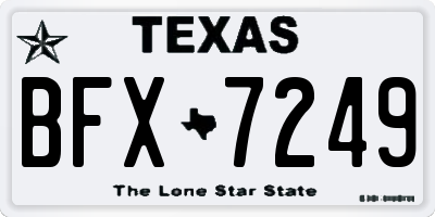 TX license plate BFX7249