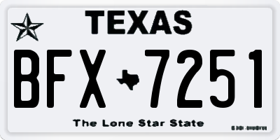 TX license plate BFX7251