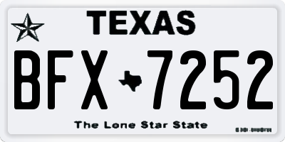 TX license plate BFX7252