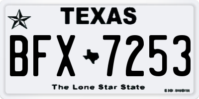 TX license plate BFX7253