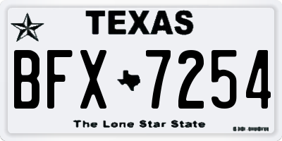 TX license plate BFX7254