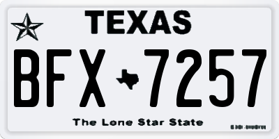 TX license plate BFX7257