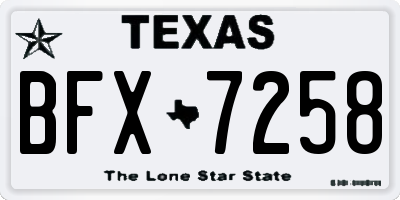 TX license plate BFX7258