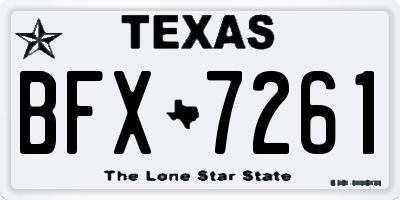TX license plate BFX7261