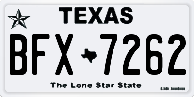 TX license plate BFX7262