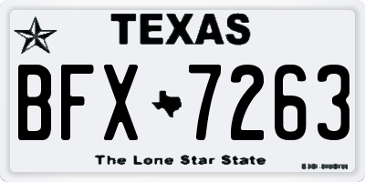 TX license plate BFX7263
