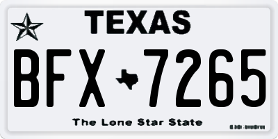 TX license plate BFX7265