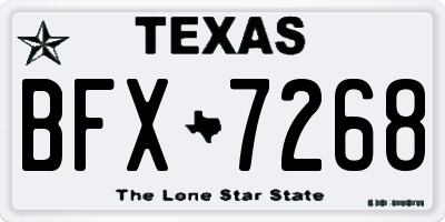 TX license plate BFX7268