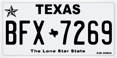 TX license plate BFX7269