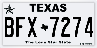 TX license plate BFX7274