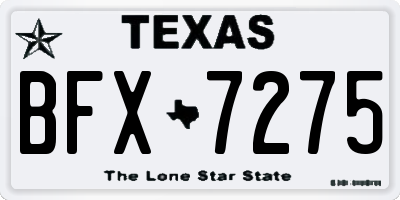 TX license plate BFX7275