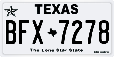 TX license plate BFX7278
