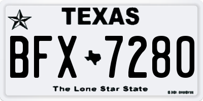 TX license plate BFX7280