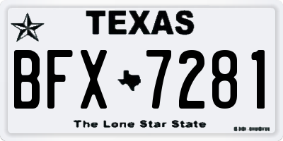 TX license plate BFX7281