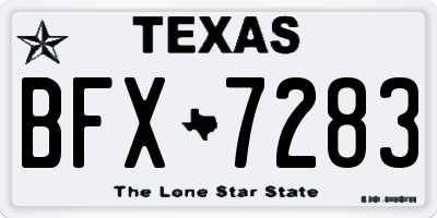 TX license plate BFX7283