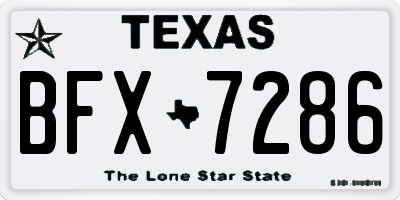 TX license plate BFX7286