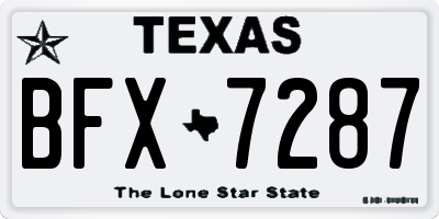 TX license plate BFX7287
