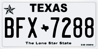 TX license plate BFX7288
