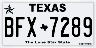 TX license plate BFX7289